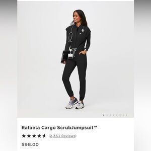 figs black cargo jumpsuit XL